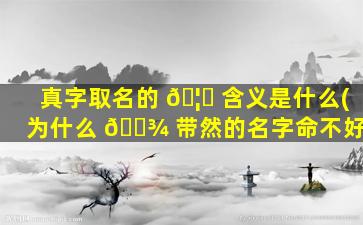 真字取名的 🦉 含义是什么(为什么 🌾 带然的名字命不好)